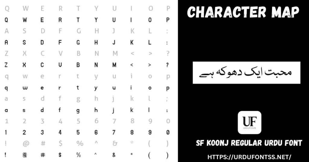 Sf Koonj Regular Font Character Map TTF