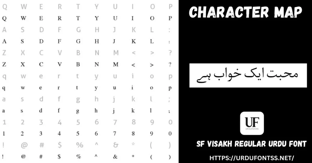 Sf Visakh Regular Font Character Map TTF