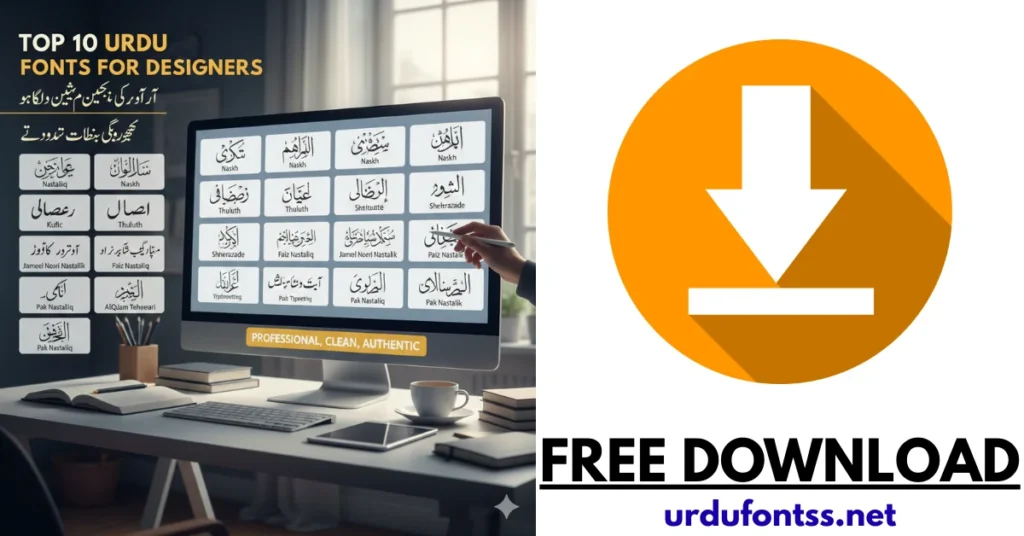 Top 10 best Urdu fonts for graphic designers including professional Urdu fonts for logos, posters and web design