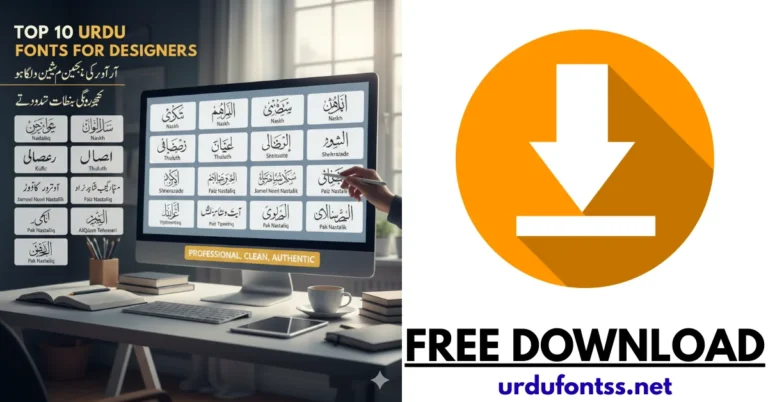 Top 10 best Urdu fonts for graphic designers including professional Urdu fonts for logos, posters and web design
