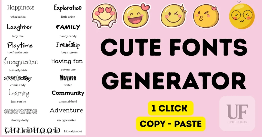 Cute Fonts Text Generator – Copy and Paste Stylish Cute Text Fonts Online