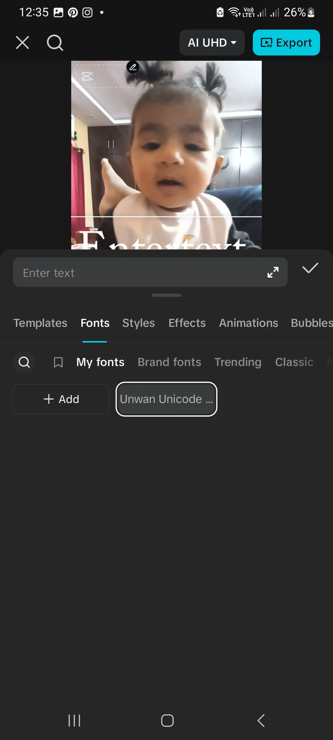 Click fonts and add custom Urdu font in CapCut by UrduFontss.net