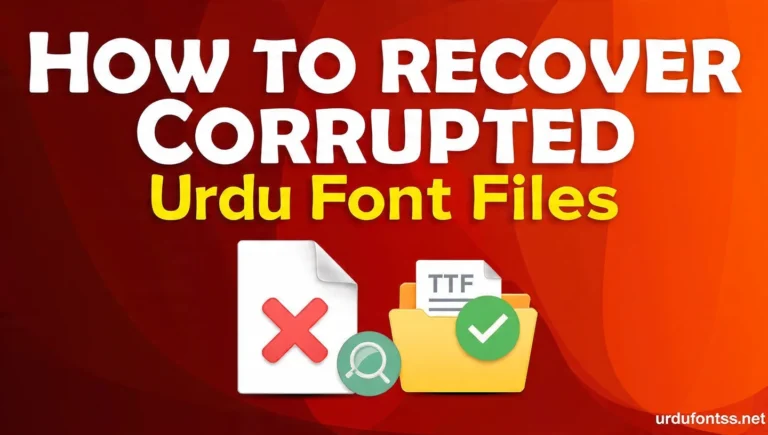 How to recover corrupted Urdu font files - step by step guide for repairing damaged TTF fonts
