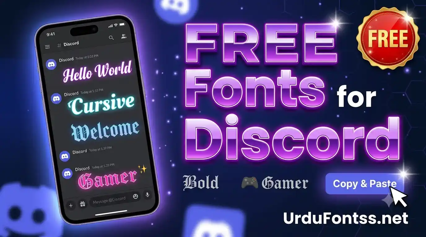 FREE Fonts for Discord stylish text generator thumbnail 1280x720 UrduFontss
