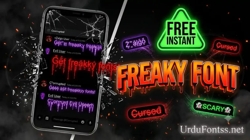 Check online free instantly Freaky Font generator scary zalgo cursed text styles thumbnail 1280x720 UrduFontss