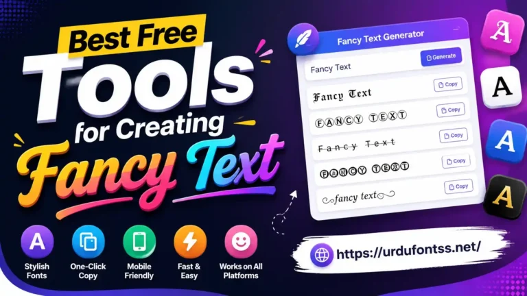 Best Free Tools for Creating Fancy Text thumbnail showing stylish text generator with Unicode fonts and social media icons.