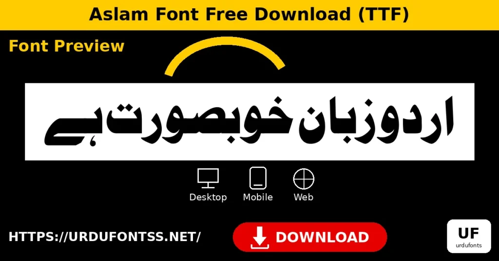 Aslam font download sample